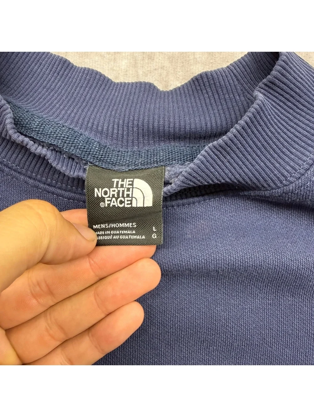 The North Face Crewneck Sweatshirt Navy Blue Embroidered Logo Boxy Men's L XL
